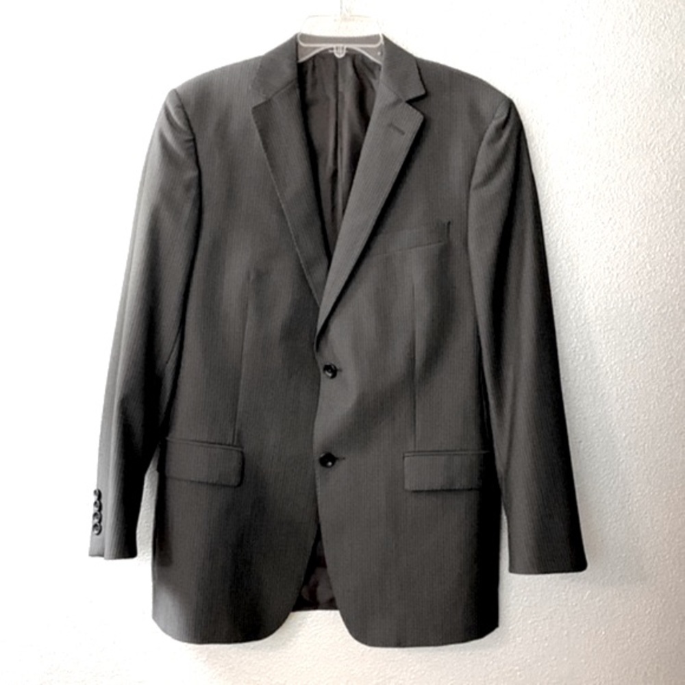 Z ZEGNA 2 button wool blazer/jacket stripes lined pockets Back vents men’s